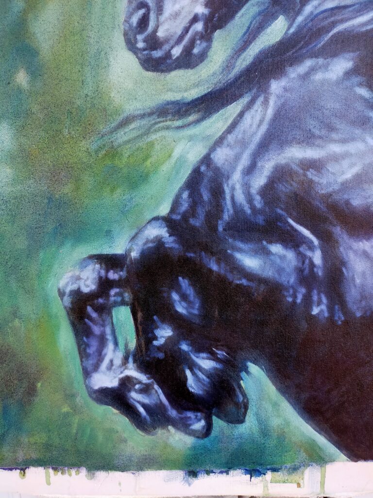 деталь картины лошади